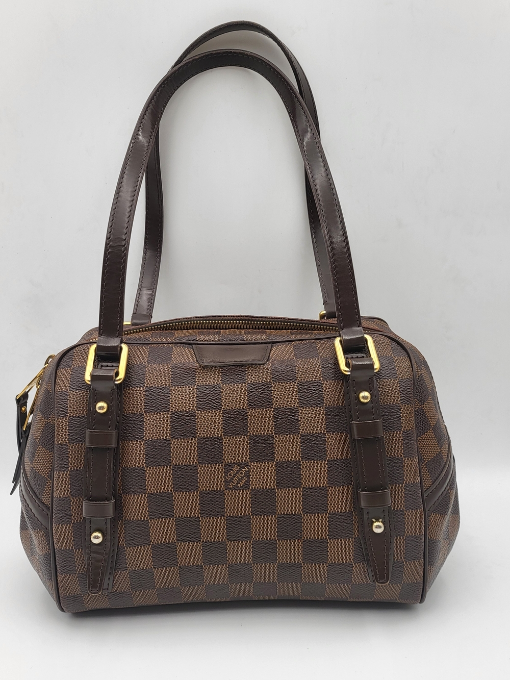 LOUIS VUITTON Damier Ebene Canvas Rivington PM Bag, Authentic..
